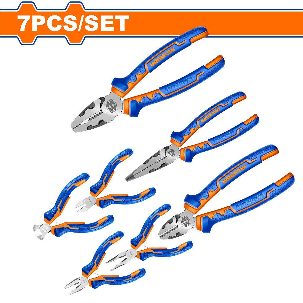 Wadfow WPS0617 7PCS/Set High Leverage Pliers Set with Strong Grip and Comfortable Handle