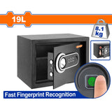 Wadfow WEB3525 19Liters Electronic Security Safety Box Vault with Fast Fingerprint Recognition