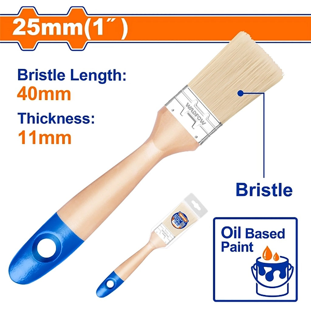 Wadfow WPB2491 9PCS/Set 25mm-100mm Paint Brush For Oil-Based With Wooden Handle Wall