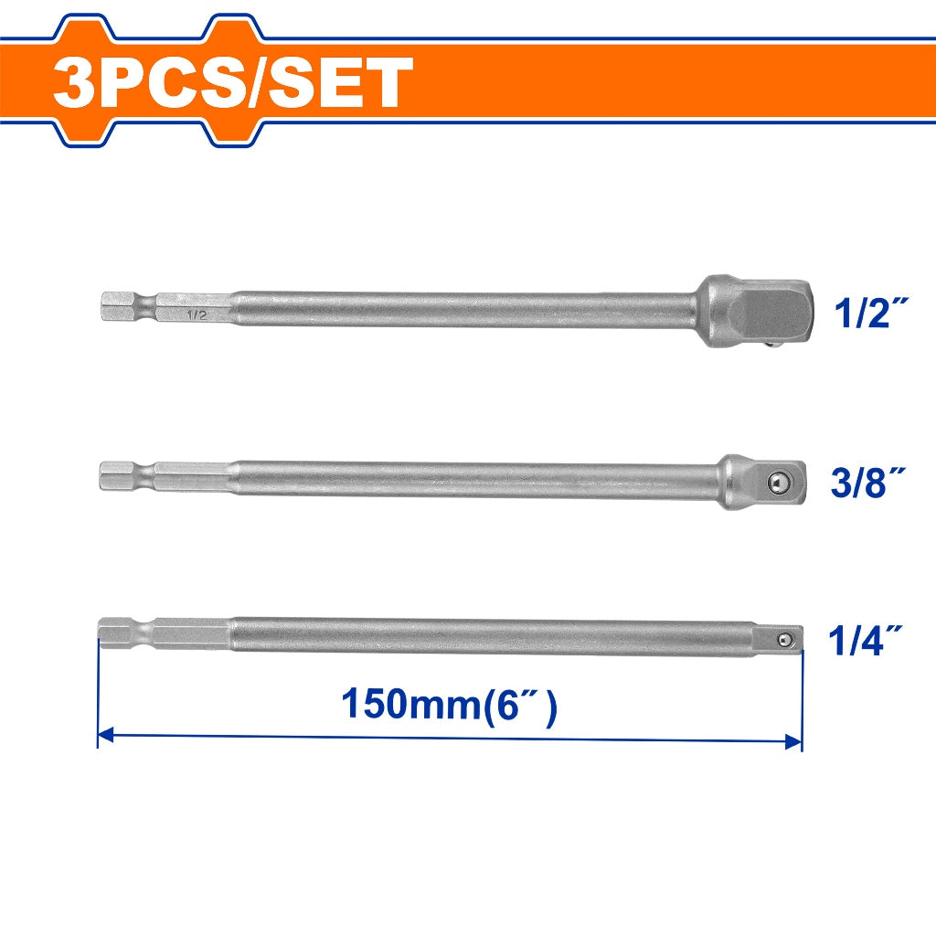 Wadfow WSV4K03 3PCS/Set Hexagonal Shank Socket Adaptor