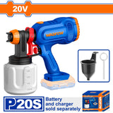 Wadfow WSU30662 P20S/20V Lithium-Ion Cordless Spray Paint Gun