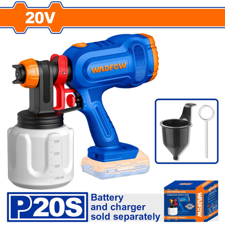 Wadfow WSU30662 P20S/20V Lithium-Ion Cordless Spray Paint Gun