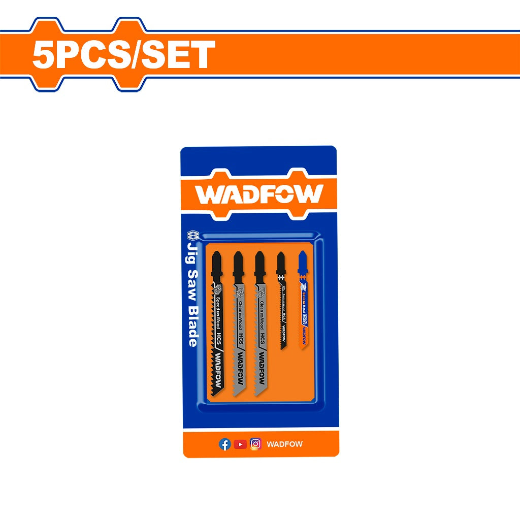 Wadfow WJB5K51 5PCS/Set Mixed Jigsaw Blade Clean Cut Jig Saw Blade for Cordless Tools