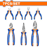 Wadfow WPS0617 7PCS/Set High Leverage Pliers Set with Strong Grip and Comfortable Handle