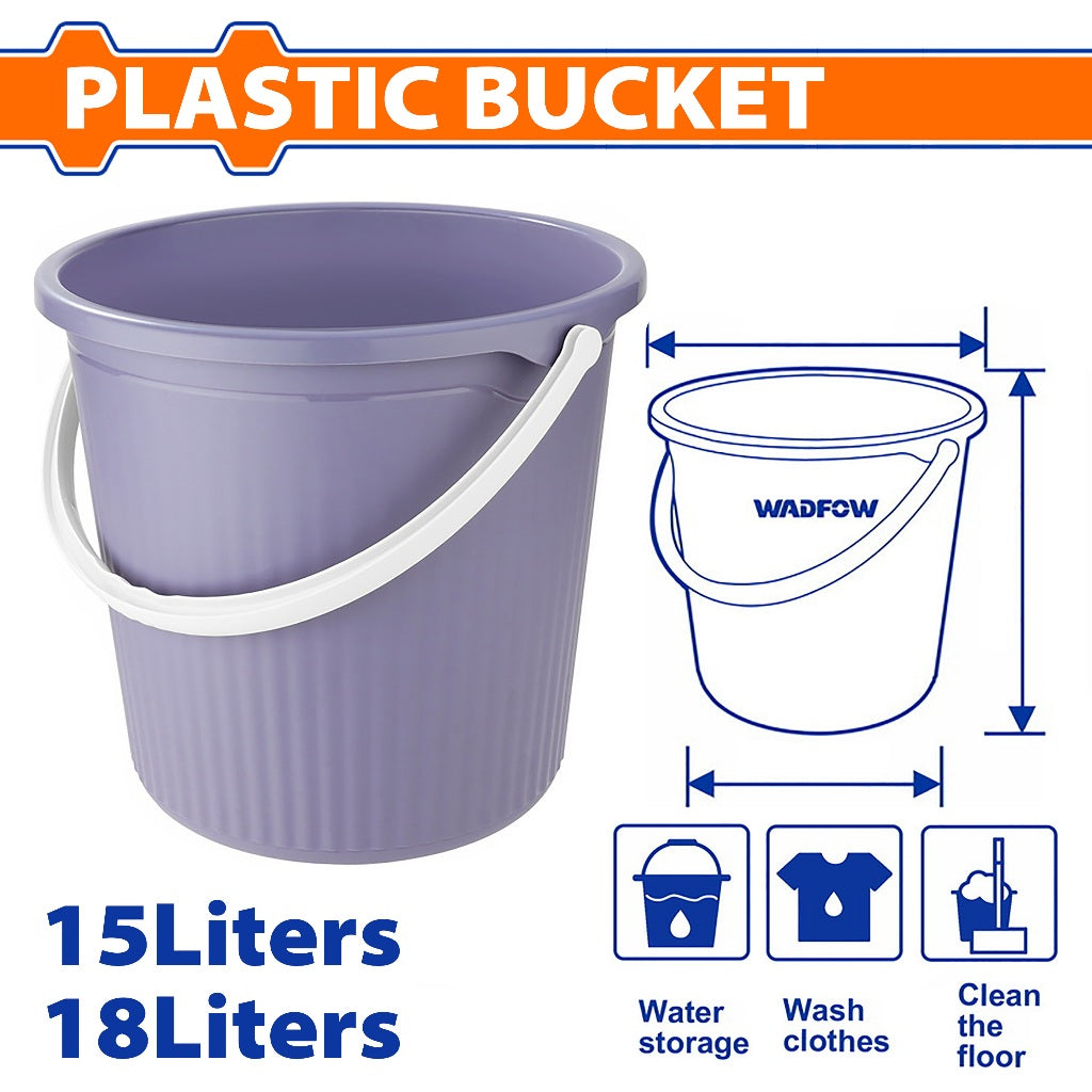 Wadfow WBU1315 | WBU1318 15Liters-18Liters Water Cleaning Bucket Container Storage Tub Plastic Pail