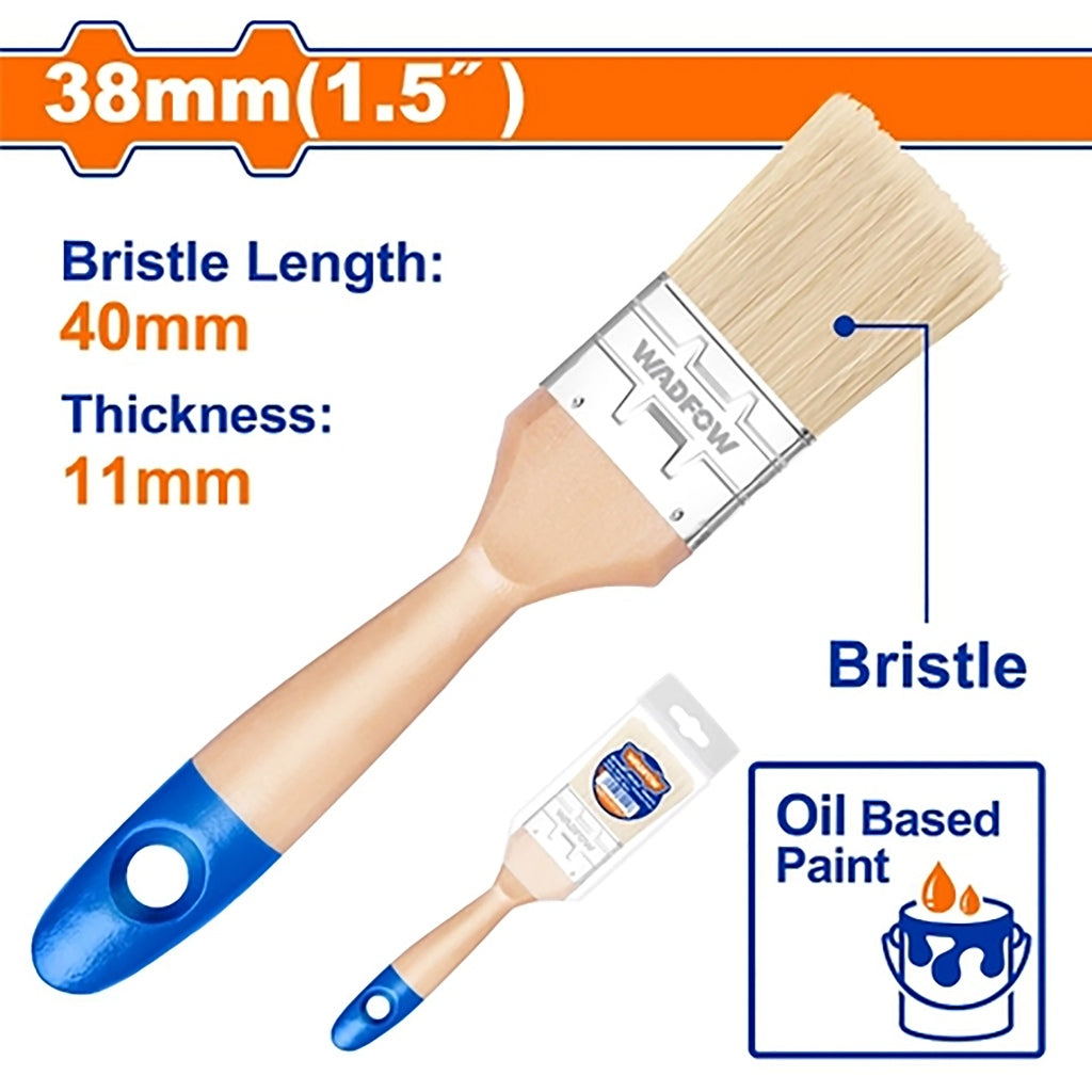Wadfow WPB2491 9PCS/Set 25mm-100mm Paint Brush For Oil-Based With Wooden Handle Wall