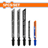Wadfow WJB5K51 5PCS/Set Mixed Jigsaw Blade Clean Cut Jig Saw Blade for Cordless Tools