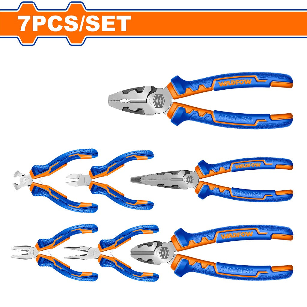 Wadfow WPS0617 7PCS/Set High Leverage Pliers Set with Strong Grip and Comfortable Handle