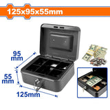 Wadfow 0.7L|1.4L|2.9L|4.1L|6.5L Volume Capacity Metal Safety Box For Money with 2pcs Keys (WHT)