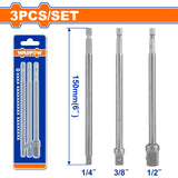 Wadfow WSV4K03 3PCS/Set Hexagonal Shank Socket Adaptor