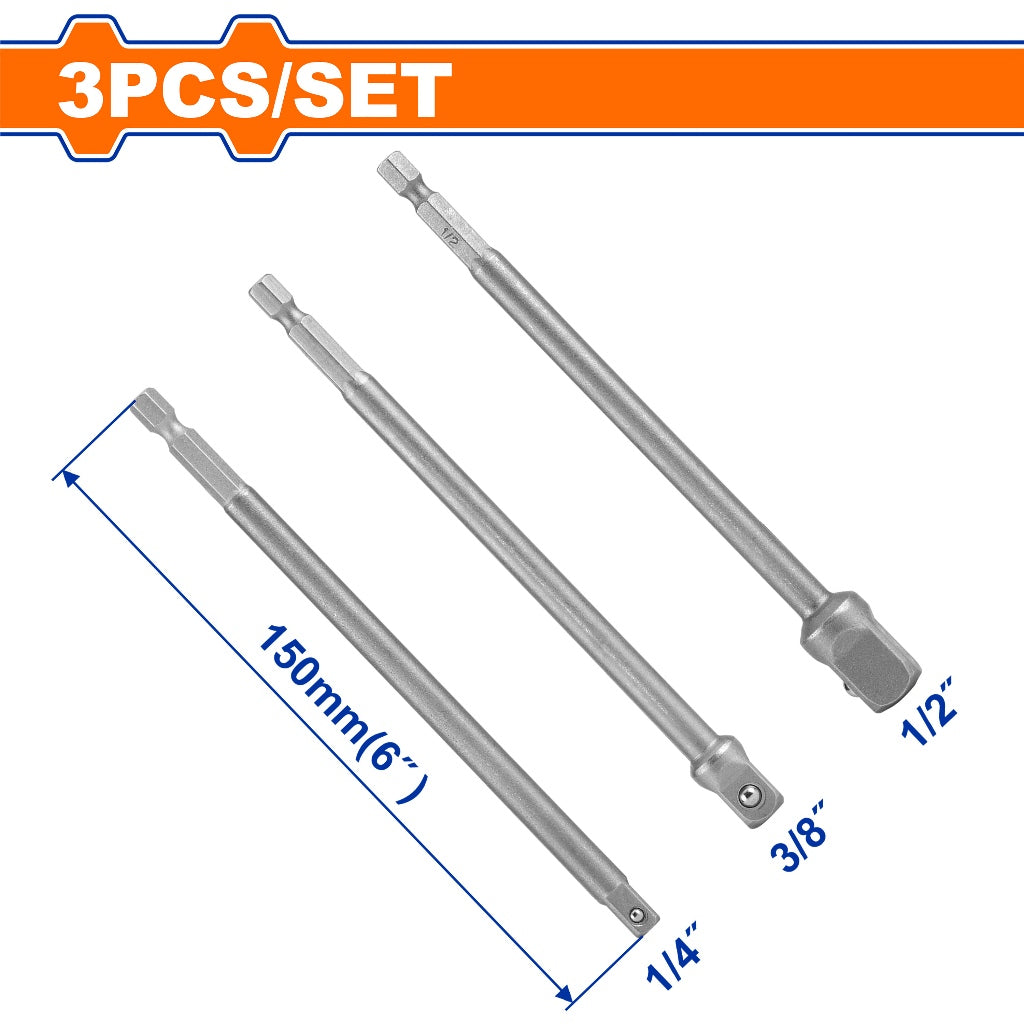 Wadfow WSV4K03 3PCS/Set Hexagonal Shank Socket Adaptor