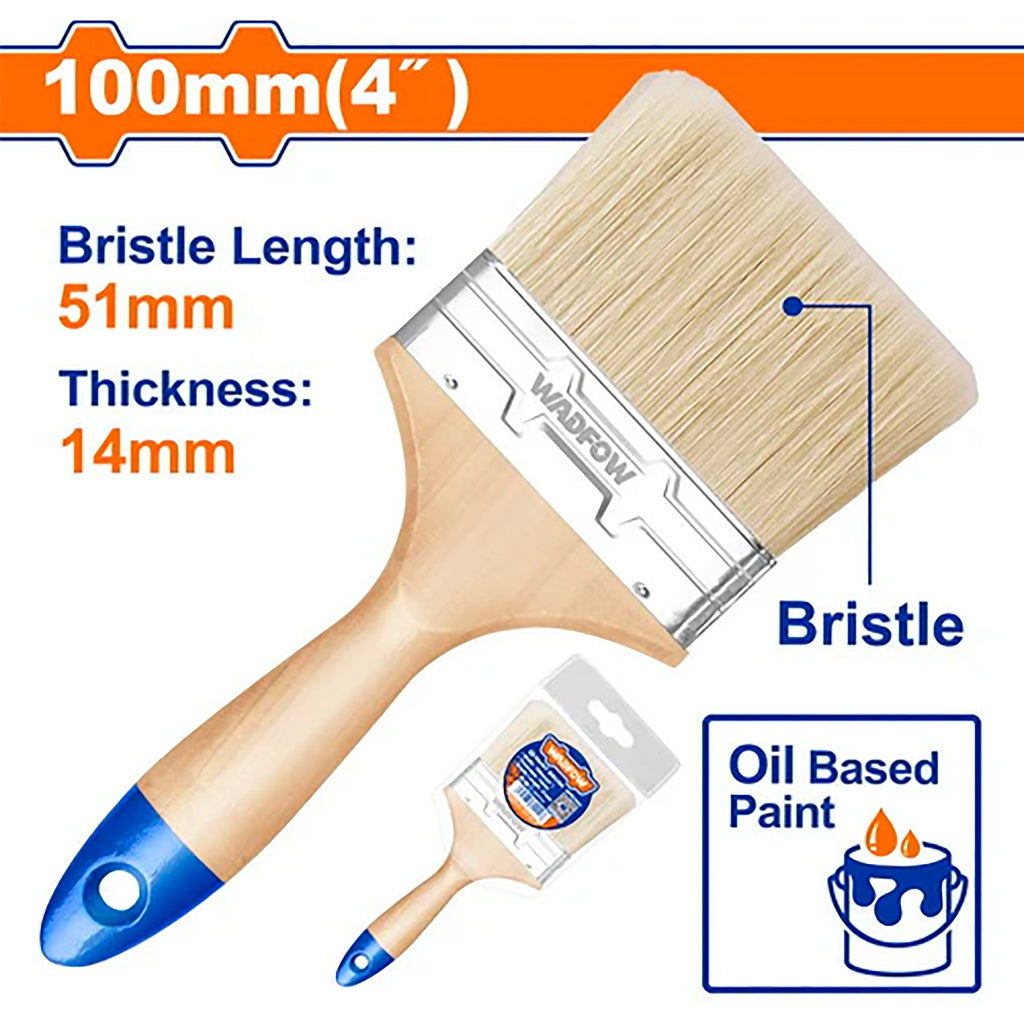Wadfow WPB2491 9PCS/Set 25mm-100mm Paint Brush For Oil-Based With Wooden Handle Wall