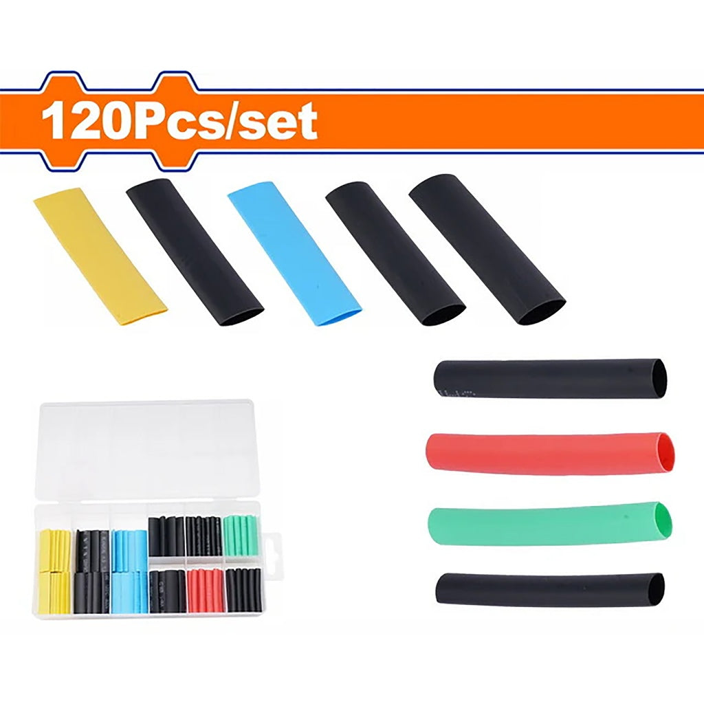 Wadfow  120PCS/Set Polyethylene Material Heat Shrink Tubing Assortment WUR1B01 WAD-HT
