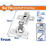 Wadfow  6 x 10cm Concealed Hinges Cabinet / Hydraulic Hinges (Cabinet Door Hinges) WAD-HT