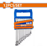 Wadfow 12PCS/Set (8-19mm) Cr-Mo + CR-V Ratchet Spanner Set WSP4212 WAD-HT