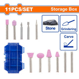 Wadfow 10pcs-80pcs Mini Grinding Drill Accessories Set Sold Per Case (WHT)