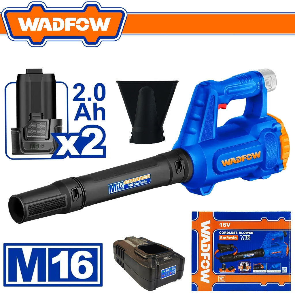 Wadfow by Winland M6/16V Lithium-Ion Cordless Air Blower w/2pcs battery & Charger WBLP16182 WAD-CT