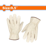 Wadfow 9.5inches Leather Work Gloves with Wrist extension and Binding Edge WLG1001 WAD-HT