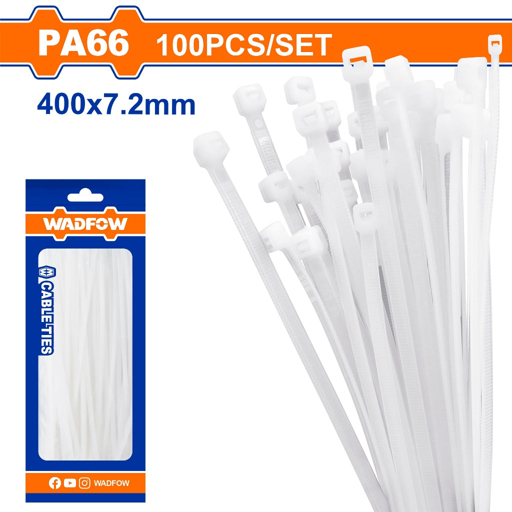 Wadfow 800PCS/Set Multipurpose Nylon Cable Ties Self Locking Zip Ties Cable WTE1234