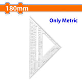 Wadfow  7"/180mm Aluminum Angle Square Speed Triangle Carpenter Ruler Only Metric WSR2207