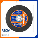 Wadfow  14in 355mm Abrasive Metal Cutting Disc Cut Off Wheel for Cut Off Machine WAC9314