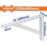 Wadfow 2mmThick Reinforced Shelf Support Brackets/ 6-Fixing Points Heavy Duty SOLD PER PIECE (WHT)