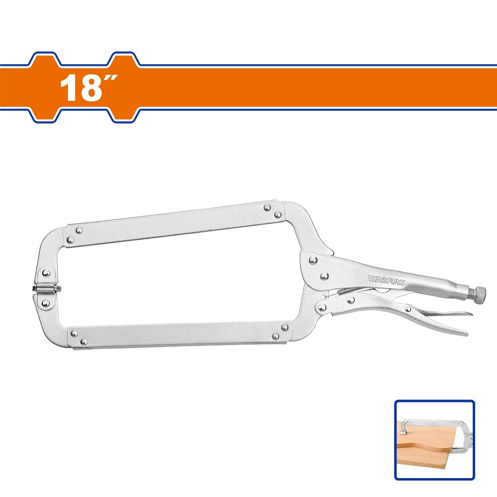 Wadfow 18-Inches Carbon Steel C-Clamp Plier Vise Locking Pliers Vice Grip WLP4218 WAD-HT