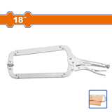 Wadfow 18-Inches Carbon Steel C-Clamp Plier Vise Locking Pliers Vice Grip WLP4218 WAD-HT