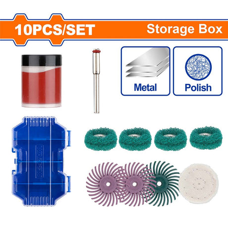 Wadfow 10pcs-80pcs Mini Grinding Drill Accessories Set Sold Per Case (WHT)