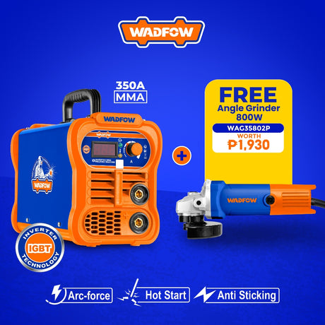 Wadfow 320A / 350A MMA Welding Machine Inverter Portable IGBT (Freebies 800w Angle Grinder) (WHT)