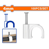 Wadfow Round Plastic Construction and Zinc Plated Nails Cable Clips 100pcs/set WFQ13 (WHT)