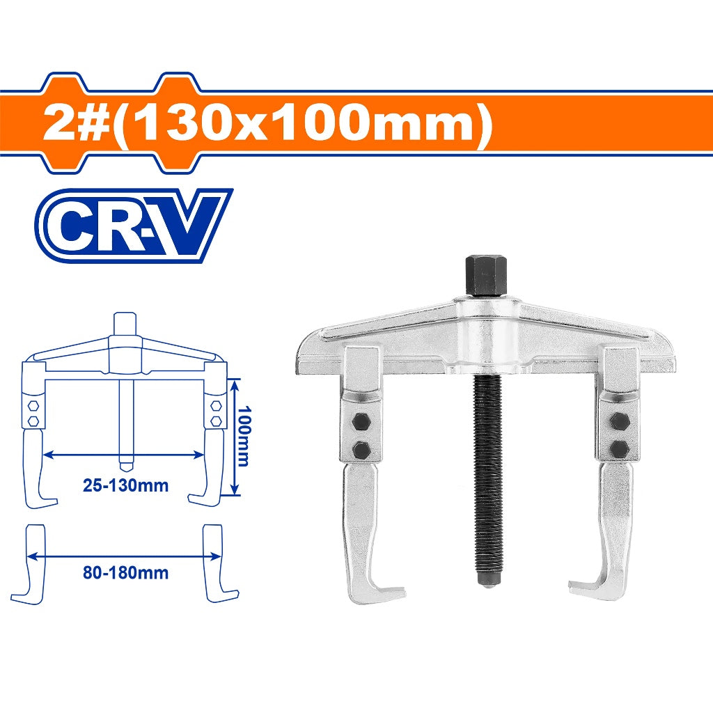 Wadfow  2-pins/2-Jaw Sliding Arm Gear Puller 2# (130 x 100mm) | 4# (200 x 150mm) WAD-HT