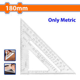 Wadfow  7"/180mm Aluminum Angle Square Speed Triangle Carpenter Ruler Only Metric WSR2207