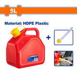 Wadfow 5 Liters HDPE Plastic Jerry Can with Gas Can Spout 24 x 15.5 x 25cm WQY2305 WAD-HT