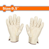 Wadfow 9.5inches Leather Work Gloves with Wrist extension and Binding Edge WLG1001 WAD-HT