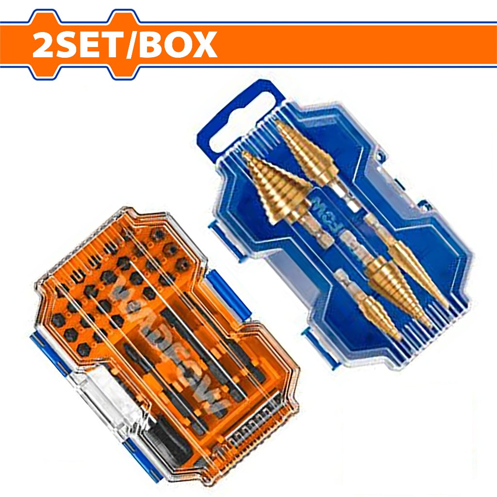 Wadfow by Winland 41PCS/Set Step Drill Bits and Impact Screwdriver Bits Combo Set WJD0371 WAD-HT