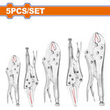 Wadfow 5pieces/Set Carbon Steel Locking Pliers Set WLP5405 WAD-HT
