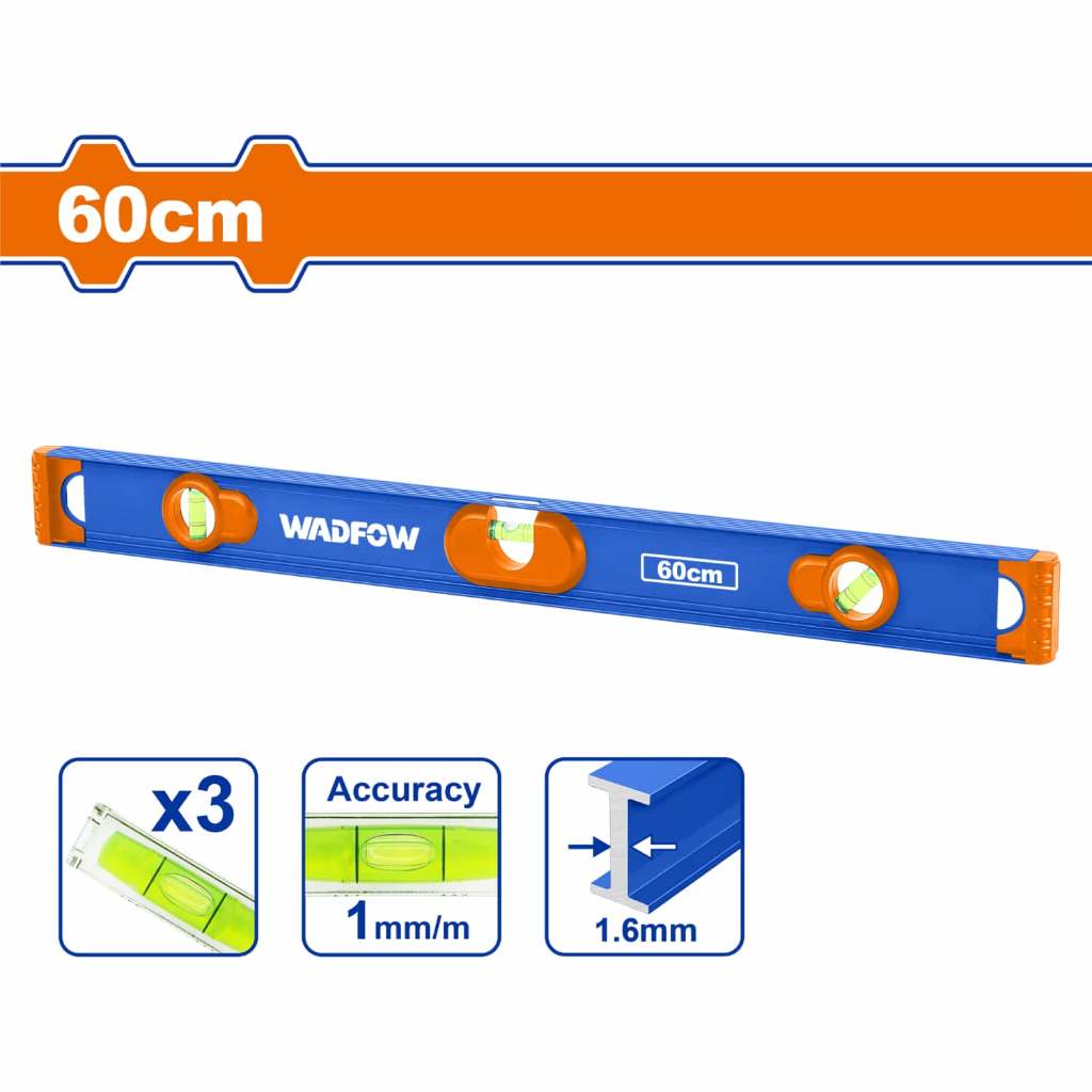 Wadfow  3PCS/Set Aluminum Spirit Level Set with High Accuracy Vials WSL56G03 WAD-HT