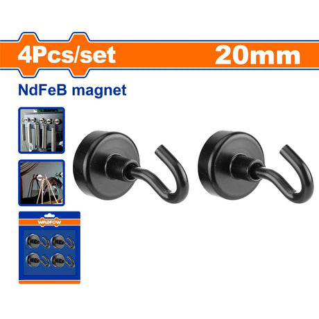 Wadfow 4PCS/Set NdFeB Magnetic Hook Set Size Diameter: 20mm-32mm WZE2K11 | WZE2K13 (WHT)