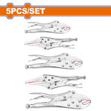 Wadfow 5pieces/Set Carbon Steel Locking Pliers Set WLP5405 WAD-HT