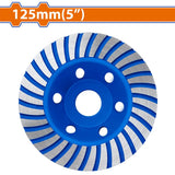 Wadfow 125mm(5inches) Wet Grinding Diamond Cup Wheels Disc (SOLD PER PIECE) WXK1500