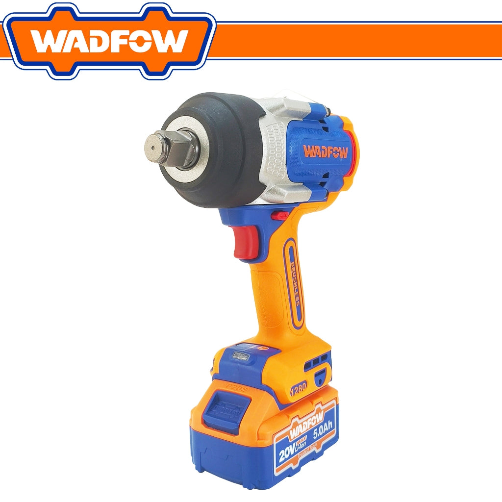 Wadfow P20S/20V Brushless Motor Lithium-Ion Cordless Impact Wrench 1280Nm WCD1B128 WAD-HT