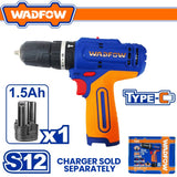 Wadfow  S12 Series Lithium-Ion Cordless Drill 12V 20Nm w/ Battery WCDS5681 WAD-CT