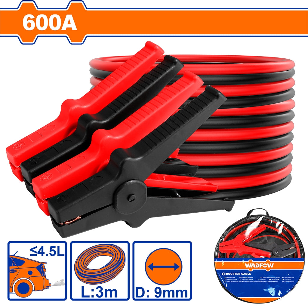 Wadfow Booster Cable for Automotive Battery Jumper (WHT)