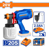 Wadfow WSU30662 P20S/20V Lithium-Ion Cordless Spray Paint Gun