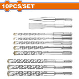 Wadfow by Winland 10PCS/Set SDS-PLUS Hammer Drill Bits and Chisels Set WHD7B10 WAD-HT