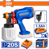 Wadfow WSU30662 P20S/20V Lithium-Ion Cordless Spray Paint Gun