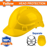 Wadfow 100% HDPE Safety Helmet Hard Hat Plastic Material with Chin Strap WSH130 (WHT)
