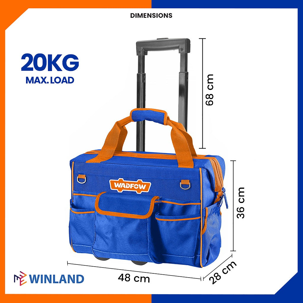 Wadfow by Winland 19inches Industrial Rolling Rigid Tool Bag Storage Organizer Box Max.20KG WTGR102