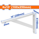 Wadfow 2mmThick Reinforced Shelf Support Brackets/ 6-Fixing Points Heavy Duty SOLD PER PIECE (WHT)